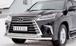 22 999 р. Защита переднего бампера (2 трубыØ63 и 42 мм, нержавейка) SLITKOFF Lexus LX450d J200 2-ой рестайлинг (2015-2022)  с доставкой в г. Королёв. Увеличить фотографию 4