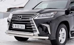 24 999 р. Защита переднего бампера (2 трубыØ63 мм, нержавейка) SLITKOFF Lexus LX450d J200 2-ой рестайлинг (2015-2022)  с доставкой в г. Королёв. Увеличить фотографию 4