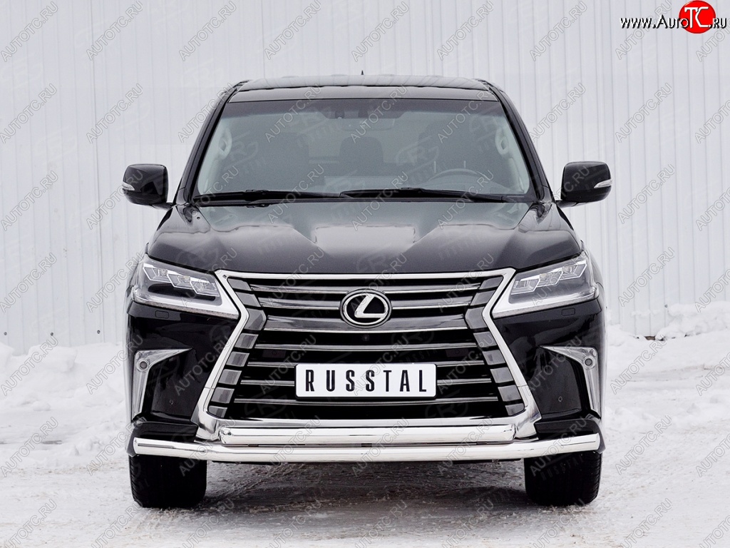 24 999 р. Защита переднего бампера (2 трубыØ63 мм, нержавейка) SLITKOFF Lexus LX450d J200 2-ой рестайлинг (2015-2022)  с доставкой в г. Королёв