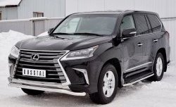 19 999 р. Защита переднего бампера (Ø63 мм, нержавейка) SLITKOFF Lexus LX450d J200 2-ой рестайлинг (2015-2022)  с доставкой в г. Королёв. Увеличить фотографию 2