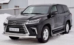 19 899 р. Защита переднего бампера (Ø76 мм, нержавейка) SLITKOFF  Lexus LX450d  J200 (2015-2022) 2-ой рестайлинг  с доставкой в г. Королёв. Увеличить фотографию 2