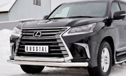 26 849 р. Защита переднего бампера (2 трубыØ76 и 63 мм, нержавейка) SLITKOFF  Lexus LX450d  J200 (2015-2022) 2-ой рестайлинг  с доставкой в г. Королёв. Увеличить фотографию 4