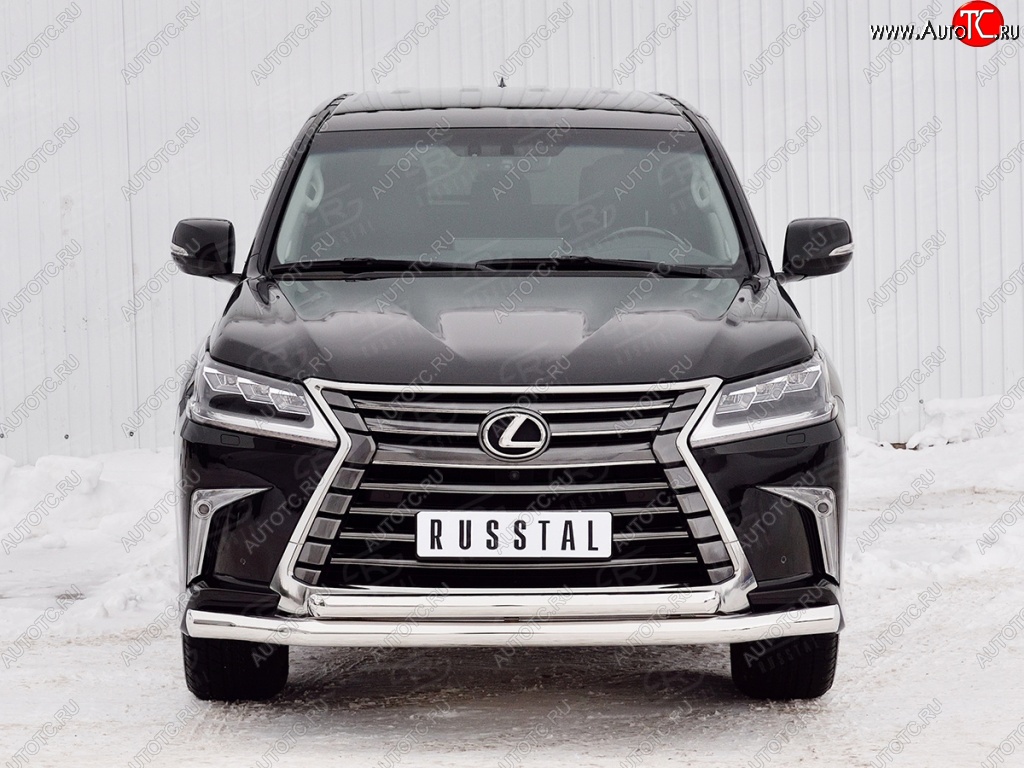 26 849 р. Защита переднего бампера (2 трубыØ76 и 63 мм, нержавейка) SLITKOFF  Lexus LX450d  J200 (2015-2022) 2-ой рестайлинг  с доставкой в г. Королёв