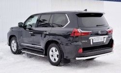 17 849 р. Защита заднего бампера (Ø63 мм, нержавейка, NOT F-SPORT/HERITAGE) SLITKOFF Lexus LX450d J200 2-ой рестайлинг (2015-2022)  с доставкой в г. Королёв. Увеличить фотографию 2