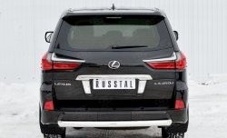 Защита заднего бампера (Ø76 мм, нержавейка, NOT F-SPORT/HERITAGE) SLITKOFF Lexus LX450d J200 2-ой рестайлинг (2015-2022)