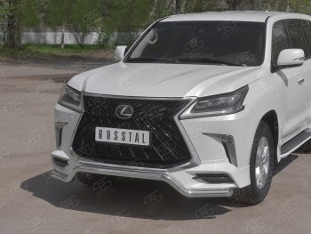 18 899 р. Защита переднего бампера (TRD Superior, волна, Ø 63 мм, нержавейка)  Lexus LX450d  J200 - LX570  J200  с доставкой в г. Королёв. Увеличить фотографию 2