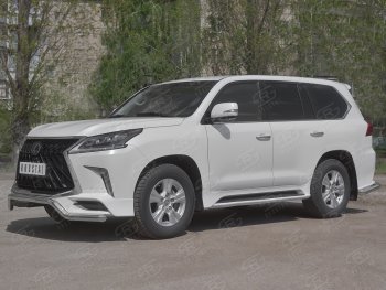 18 899 р. Защита переднего бампера (TRD Superior, волна, Ø 63 мм, нержавейка)  Lexus LX450d  J200 - LX570  J200  с доставкой в г. Королёв. Увеличить фотографию 3