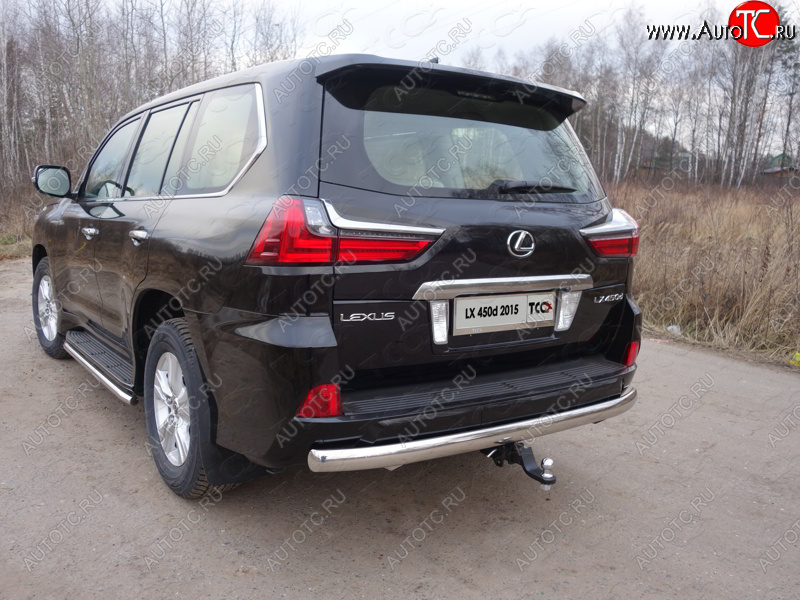 26 999 р. Защита заднего бампера (овальная) ТСС (нержавейка d75х42 мм) Lexus LX450d J200 2-ой рестайлинг (2015-2022)  с доставкой в г. Королёв