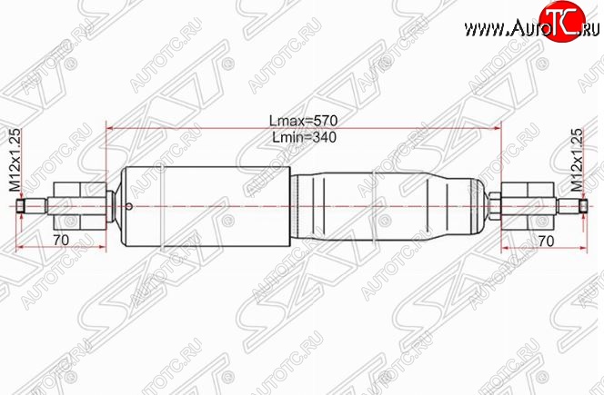 2 699 р. Амортизатор передний SAT (LH=RH)  Lexus LX470  J100 (1998-2002), Toyota Land Cruiser  J105 (1998-2007)  с доставкой в г. Королёв