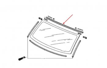 Молдинг лобового стекла SAT (верхний) Toyota (Тойота) Land Cruiser (Лэнд)  200 (2007-2021) 200 дорестайлинг, 1-ый рестайлинг, 2-ой рестайлинг