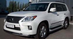 22 999 р. Защита переднего бампера (2 трубыØ76 и 42 мм, нержавейка) SLITKOFF  Lexus LX570  J200 (2007-2012) дорестайлинг  с доставкой в г. Королёв. Увеличить фотографию 4