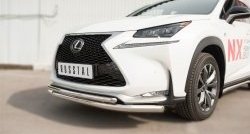 18 699 р. Защита переднего бампера (2 трубыØ63 и 42 мм, нержавейка) SLITKOFF Lexus NX200T Z10 (2014-2017)  с доставкой в г. Королёв. Увеличить фотографию 2