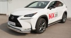 18 699 р. Защита переднего бампера (2 трубыØ63 и 42 мм, нержавейка) SLITKOFF Lexus NX200T Z10 (2014-2017)  с доставкой в г. Королёв. Увеличить фотографию 4