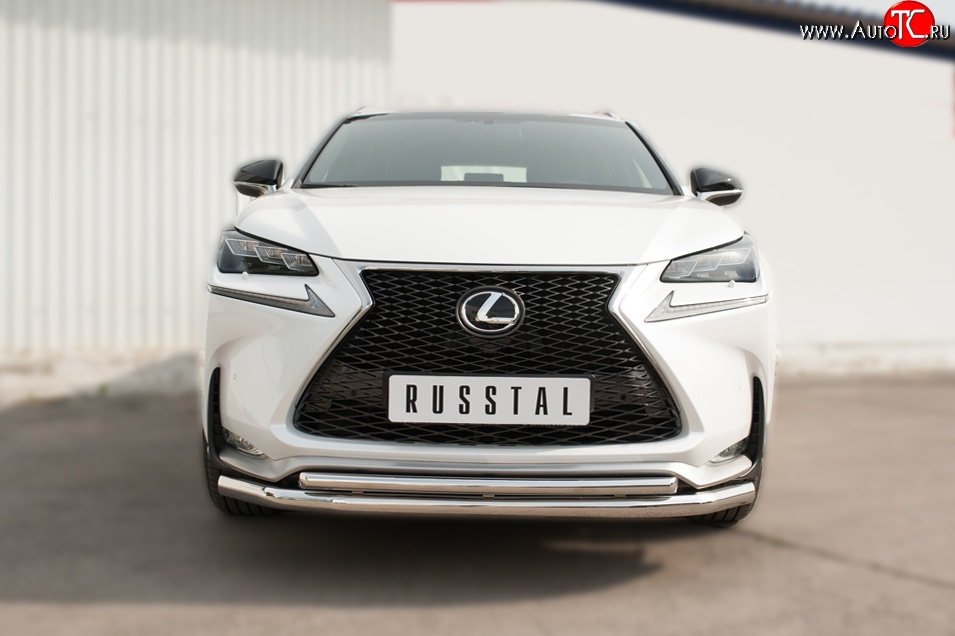 18 699 р. Защита переднего бампера (2 трубыØ63 и 42 мм, нержавейка) SLITKOFF Lexus NX200T Z10 (2014-2017)  с доставкой в г. Королёв