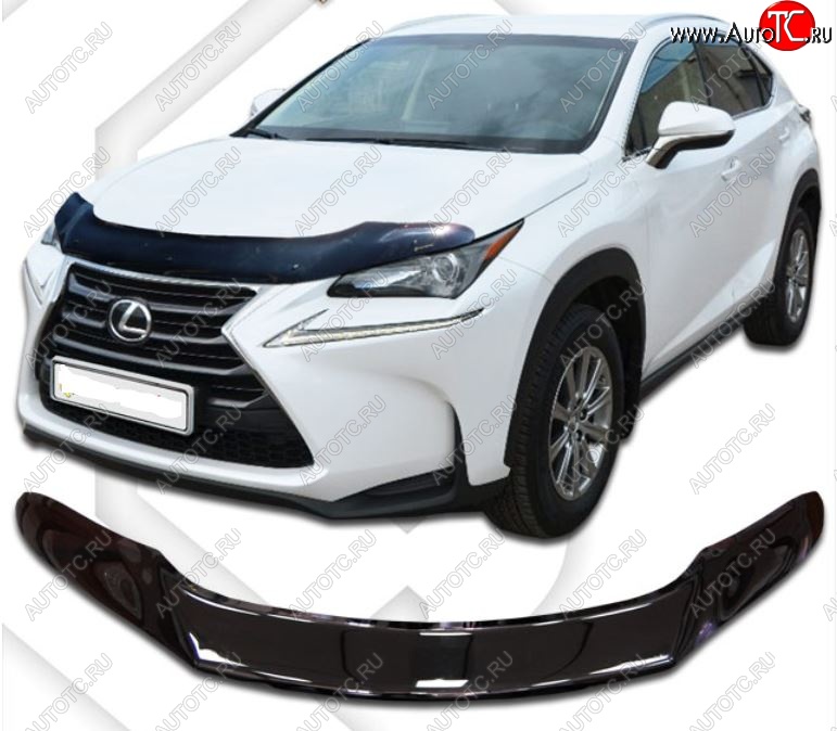 2 359 р. Дефлектор капота CA-Plastic exclusive  Lexus NX300h  Z10 (2014-2017) дорестайлинг (Classic черный, Без надписи)  с доставкой в г. Королёв