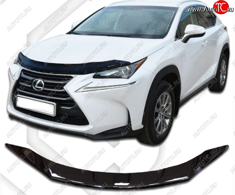 2 099 р. Дефлектор капота CA-Plastic  Lexus NX300h  Z10 (2014-2017) дорестайлинг (Classic черный, Без надписи)  с доставкой в г. Королёв