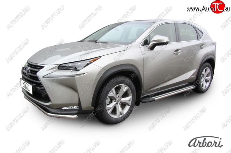 12 509 р. Порожки для ног Arbori Luxe Black Lexus NX300h Z10 дорестайлинг (2014-2017)  с доставкой в г. Королёв