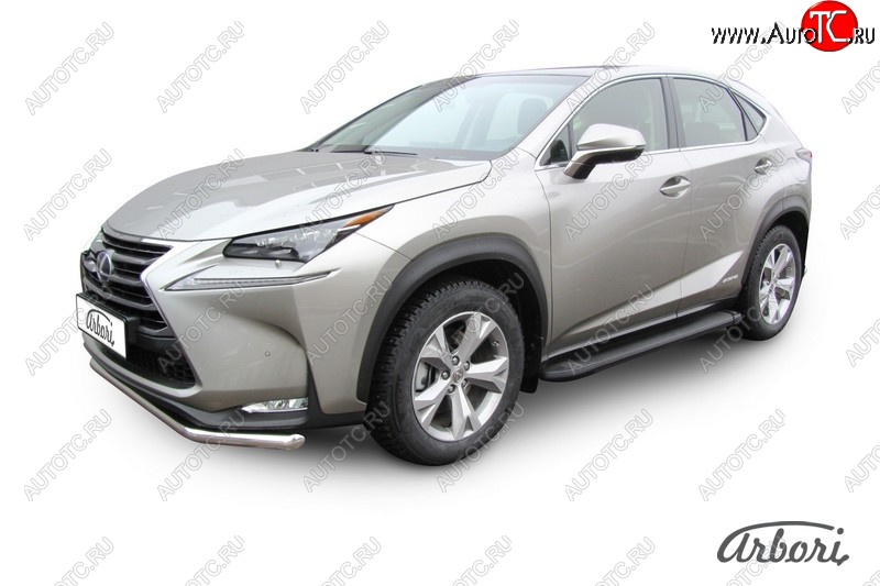 11 609 р. Порожки для ног Arbori Optima Black Lexus NX300h Z10 дорестайлинг (2014-2017)  с доставкой в г. Королёв