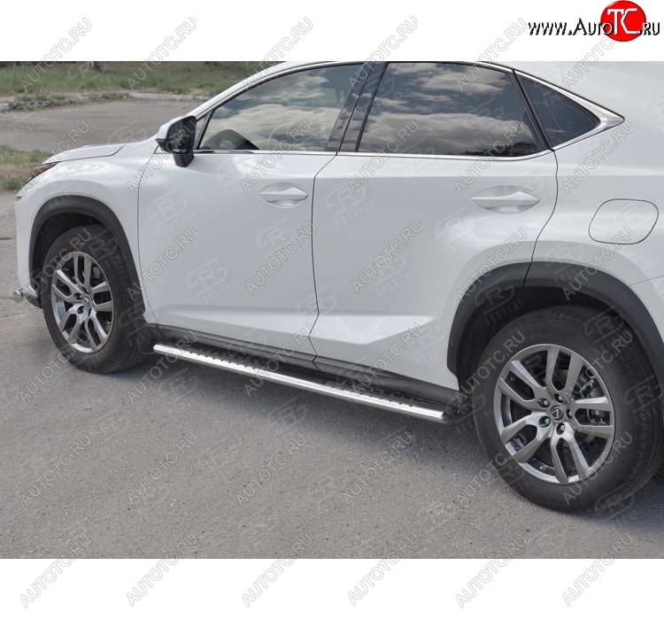 31 649 р. Пороги труба 120х60 Russtal (овал с проступью)  Lexus NX300h  Z10 (2014-2017) дорестайлинг  с доставкой в г. Королёв