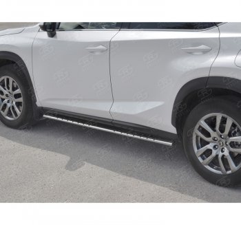 24 749 р. Пороги труба 75х42 Russtal (овал с проступью) Lexus NX300h Z10 дорестайлинг (2014-2017)  с доставкой в г. Королёв. Увеличить фотографию 3