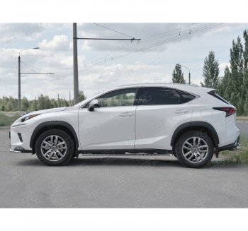 24 749 р. Пороги труба 75х42 Russtal (овал с проступью) Lexus NX300h Z10 дорестайлинг (2014-2017)  с доставкой в г. Королёв. Увеличить фотографию 4