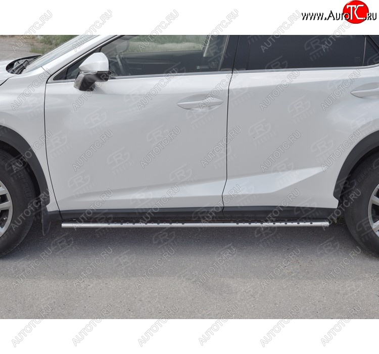 24 749 р. Пороги труба 75х42 Russtal (овал с проступью) Lexus NX300h Z10 дорестайлинг (2014-2017)  с доставкой в г. Королёв