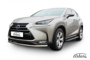 13 319 р. Защита переднего бампера Arbori (радиусная, нержавейка, 1 труба d57 mm). Lexus NX300h Z10 дорестайлинг (2014-2017)  с доставкой в г. Королёв. Увеличить фотографию 2