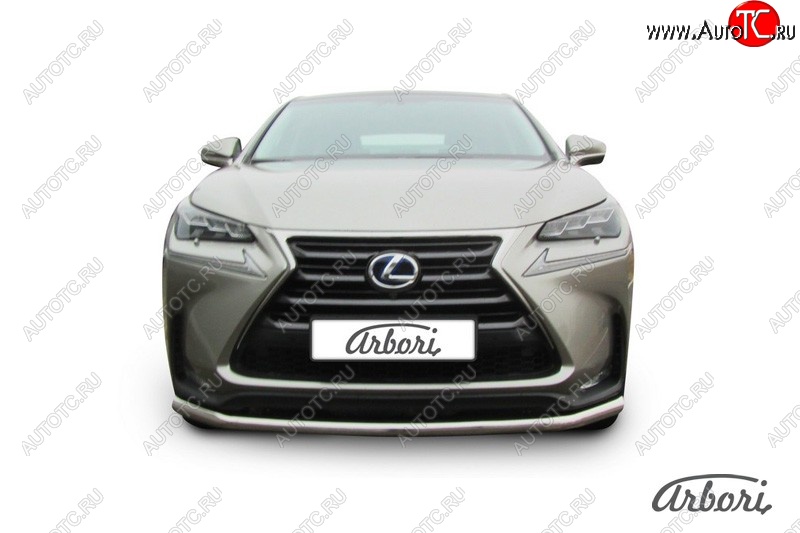 13 319 р. Защита переднего бампера Arbori (радиусная, нержавейка, 1 труба d57 mm). Lexus NX300h Z10 дорестайлинг (2014-2017)  с доставкой в г. Королёв