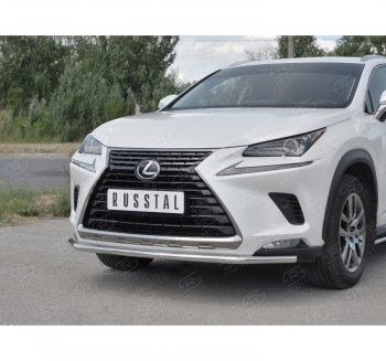 17 599 р. Защита переднего бампера (Ø42 мм, нержавейка) SLITKOFF Lexus NX300h Z10 дорестайлинг (2014-2017)  с доставкой в г. Королёв. Увеличить фотографию 3