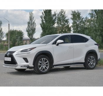 Защита переднего бампера (Ø63 мм, нержавейка) SLITKOFF Lexus NX300h Z10 дорестайлинг (2014-2017)