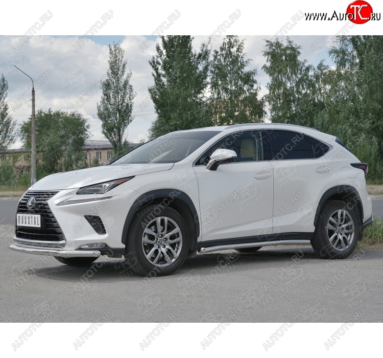 19 799 р. Защита переднего бампера (Ø63 мм, нержавейка) SLITKOFF Lexus NX300h Z10 дорестайлинг (2014-2017)  с доставкой в г. Королёв