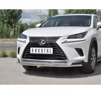 20 999 р. Защита переднего бампера (2 трубы Ø42 мм, нержавейка) SLITKOFF Lexus NX300h Z10 дорестайлинг (2014-2017)  с доставкой в г. Королёв. Увеличить фотографию 3