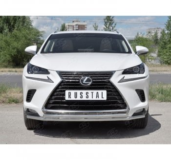 20 999 р. Защита переднего бампера (2 трубы Ø42 мм, нержавейка) SLITKOFF Lexus NX300h Z10 дорестайлинг (2014-2017)  с доставкой в г. Королёв. Увеличить фотографию 4