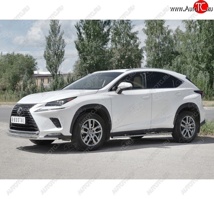 20 999 р. Защита переднего бампера (2 трубы Ø42 мм, нержавейка) SLITKOFF Lexus NX300h Z10 дорестайлинг (2014-2017)  с доставкой в г. Королёв