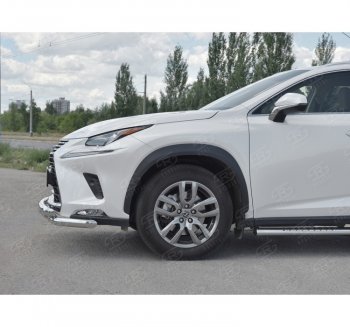 27 999 р. Защита переднего бампера (Ø63 мм с клыками, нержавейка) SLITKOFF Lexus NX300h Z10 дорестайлинг (2014-2017)  с доставкой в г. Королёв. Увеличить фотографию 2