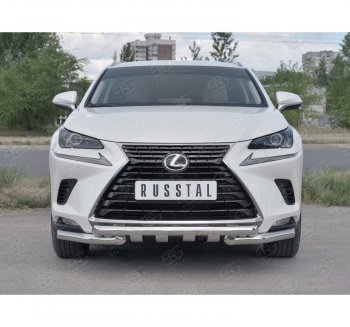 27 999 р. Защита переднего бампера (Ø63 мм с клыками, нержавейка) SLITKOFF Lexus NX300h Z10 дорестайлинг (2014-2017)  с доставкой в г. Королёв. Увеличить фотографию 4