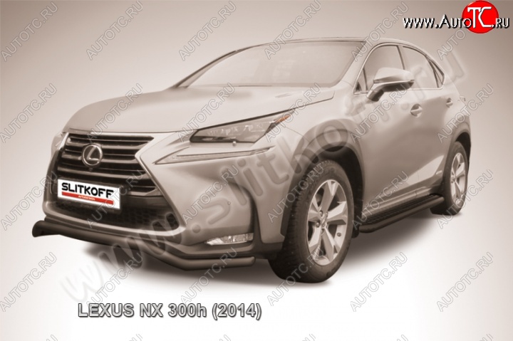 11 249 р. Защита переднего бампера из трубы d57 Slitkoff (волна) Lexus NX300h Z10 дорестайлинг (2014-2017) (Цвет: серебристый)  с доставкой в г. Королёв