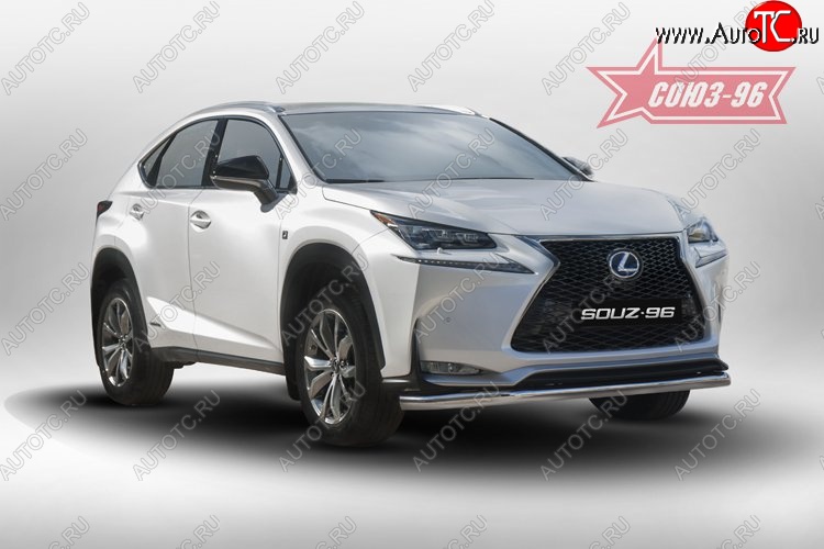 17 414 р. Защита переднего бампера одинарная F-Sport Souz-96 (d60). Lexus NX200 Z10 дорестайлинг (2014-2017)  с доставкой в г. Королёв