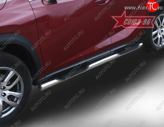 18 089 р. Защита порогов с проступью Souz-96 (d76) Lexus NX200 Z10 дорестайлинг (2014-2017)  с доставкой в г. Королёв