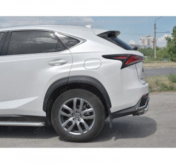 19 849 р. Защита заднего бампера (Ø63 мм, нержавейка) SLITKOFF Lexus NX300h Z10 дорестайлинг (2014-2017)  с доставкой в г. Королёв. Увеличить фотографию 2