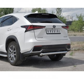 19 849 р. Защита заднего бампера (Ø63 мм, нержавейка) SLITKOFF Lexus NX300h Z10 дорестайлинг (2014-2017)  с доставкой в г. Королёв. Увеличить фотографию 3