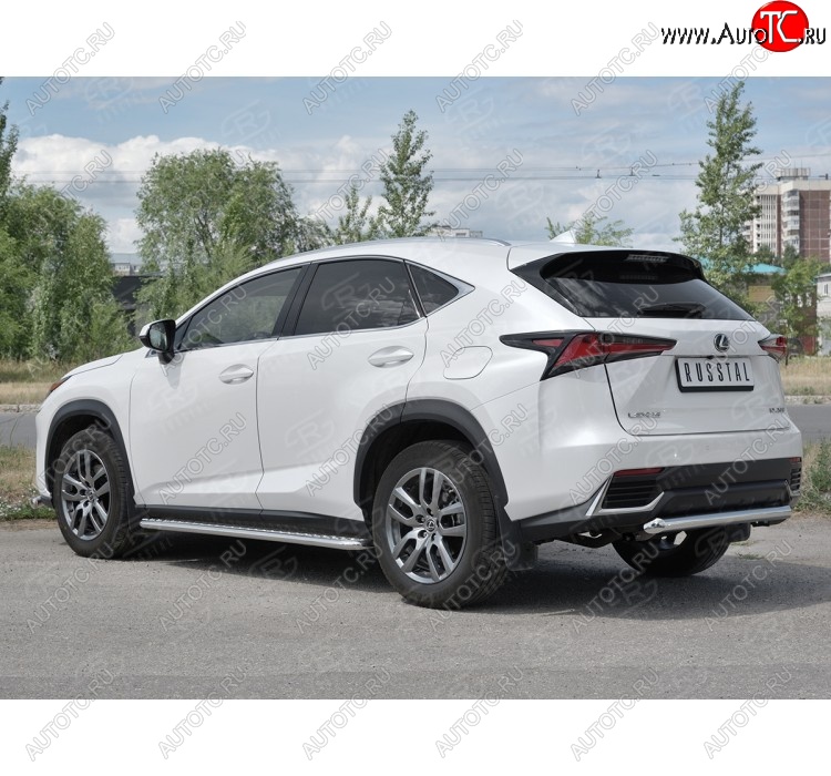 19 849 р. Защита заднего бампера (Ø63 мм, нержавейка) SLITKOFF Lexus NX300h Z10 дорестайлинг (2014-2017)  с доставкой в г. Королёв