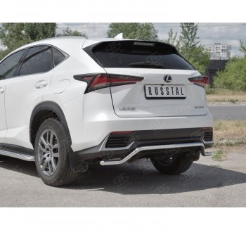 17 749 р. Защита заднего бампера (Ø42 мм волна, нержавейка) SLITKOFF Lexus NX300h Z10 дорестайлинг (2014-2017)  с доставкой в г. Королёв. Увеличить фотографию 3