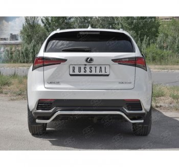 17 749 р. Защита заднего бампера (Ø42 мм волна, нержавейка) SLITKOFF Lexus NX300h Z10 дорестайлинг (2014-2017)  с доставкой в г. Королёв. Увеличить фотографию 4