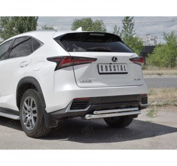 21 849 р. Защита заднего бампера (2 трубы Ø63 и 42 мм, нержавейка) SLITKOFF Lexus NX300h Z10 дорестайлинг (2014-2017)  с доставкой в г. Королёв. Увеличить фотографию 3