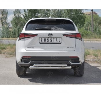 21 849 р. Защита заднего бампера (2 трубы Ø63 и 42 мм, нержавейка) SLITKOFF Lexus NX300h Z10 дорестайлинг (2014-2017)  с доставкой в г. Королёв. Увеличить фотографию 4