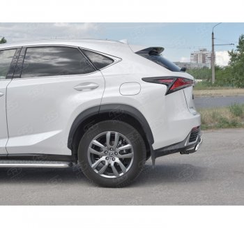 9 649 р. Защита заднего бампера (Ø75х42 мм, нержавейка) Russtal Lexus NX300h Z10 дорестайлинг (2014-2017)  с доставкой в г. Королёв. Увеличить фотографию 2