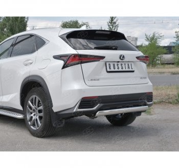 9 649 р. Защита заднего бампера (Ø75х42 мм, нержавейка) Russtal Lexus NX300h Z10 дорестайлинг (2014-2017)  с доставкой в г. Королёв. Увеличить фотографию 3