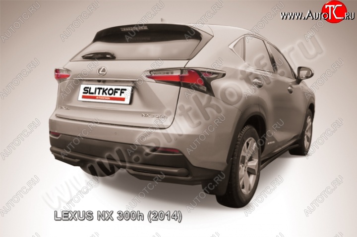 7 849 р. Защита заднего бампера из трубы d57 Slitkoff Lexus NX300h Z10 дорестайлинг (2014-2017) (Цвет: серебристый)  с доставкой в г. Королёв