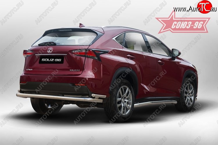 17 234 р. Двойная заднего бампера Souz-96 (d60/42) Lexus NX300h Z10 дорестайлинг (2014-2017)  с доставкой в г. Королёв